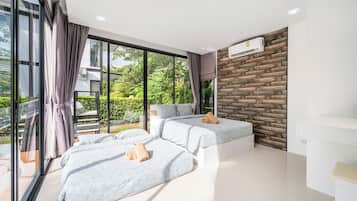 Casa, 3 habitaciones, alberca privada, vista al parque | 3 habitaciones, cortinas blackout y wifi gratis