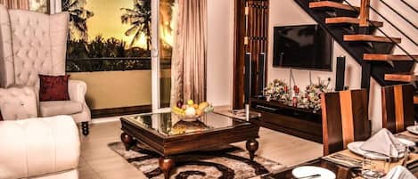 Luxe appartement, keuken, uitzicht op lagune | Woonruimte