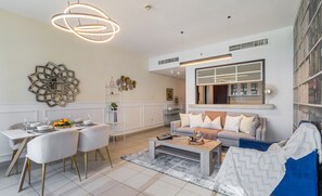 Luxury Apartment, Balcony, City View | Living room