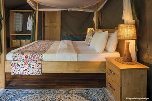 Deluxe Double Room, Balcony, Garden View | Premium bedding, desk, laptop workspace, bed sheets - Bugoma Jungle Lodge (Kabwoya)