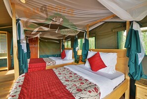 Premium bedding, desk, laptop workspace, free rollaway beds