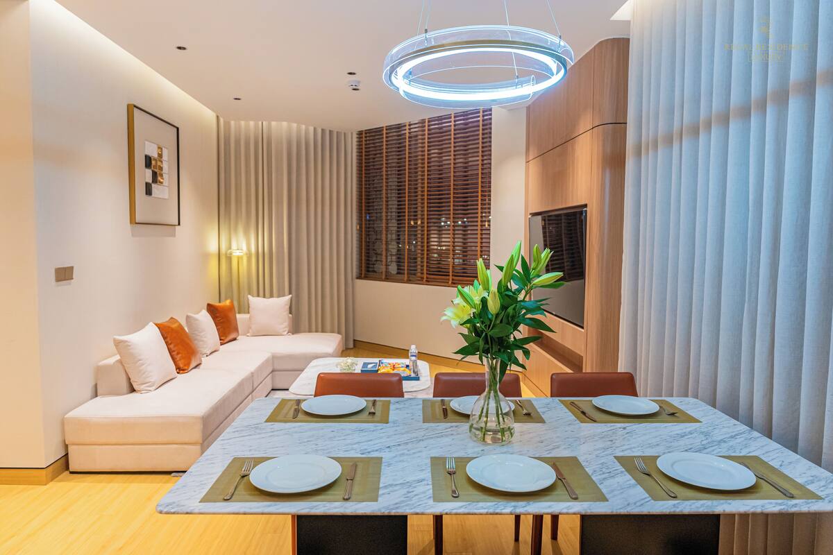 Luxury Apartment, Balcony, Sea View | Ruang tamu