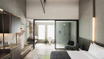 Dusj, regndusjhode, designertoalettartikler og hårføner