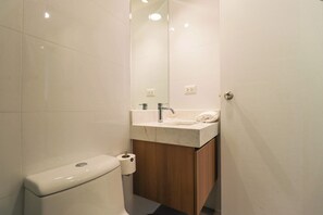 Ducha, secador de pelo, toallas