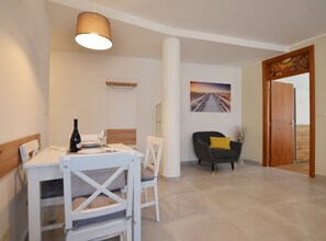 Apartment (One Bedroom Apartment) | Living room | 32-inch flat-screen TV with cable channels - Stylish and Modern Rovinj Apartment (Rovinj)