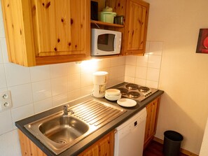Fridge, microwave, dishwasher