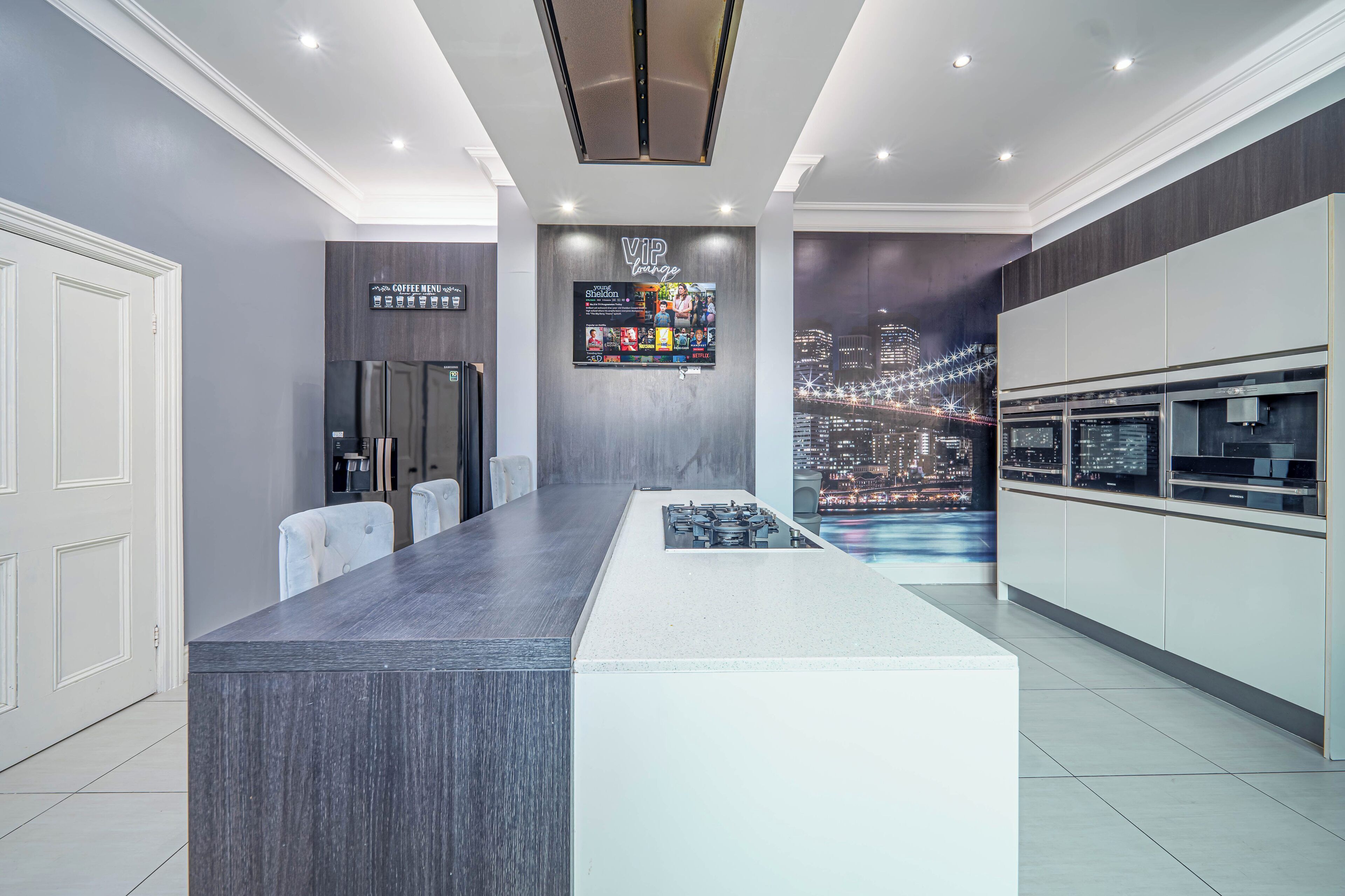 Villa | Private kitchen | Fridge, microwave, oven, stovetop