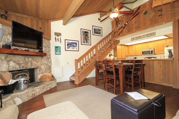Fireplace, foosball