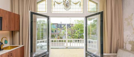 Standaard appartement, uitzicht op stad | Balkon