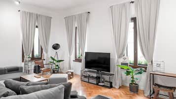 Superior Apartment, 2 Bedrooms, City View | Living area | Flat-screen TV