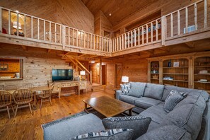 Smart TV, chimenea, libros