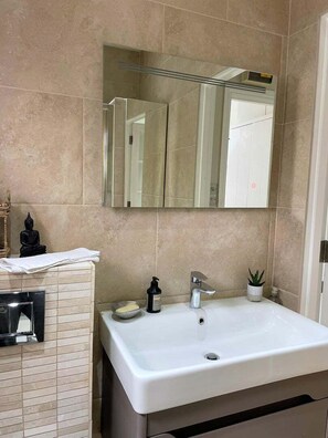 Shower, eco-friendly toiletries, hair dryer