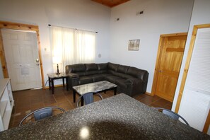 Smart TV, DVD player, books, video library