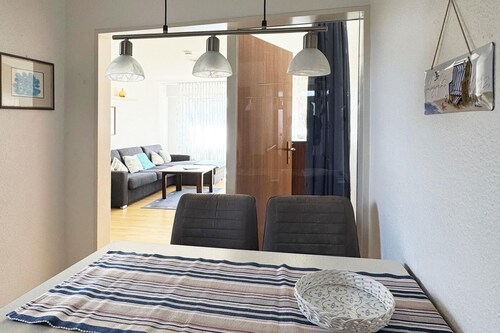 Modern vacation apartment Strandkorb 9 with balcony and private parking space on Borkum