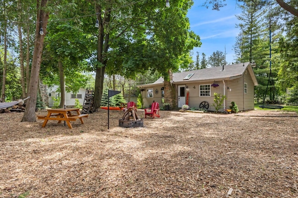 Front area where the firepit is located! Sit amongst the trees and enjoy!