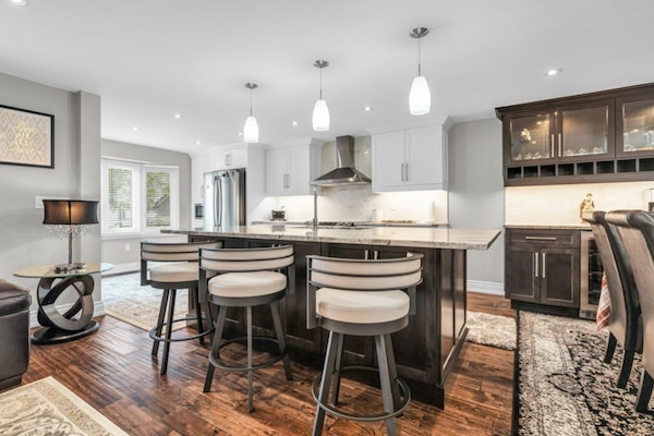 Open Concept Kitchen, Dining Area & Living Area on Upper Level