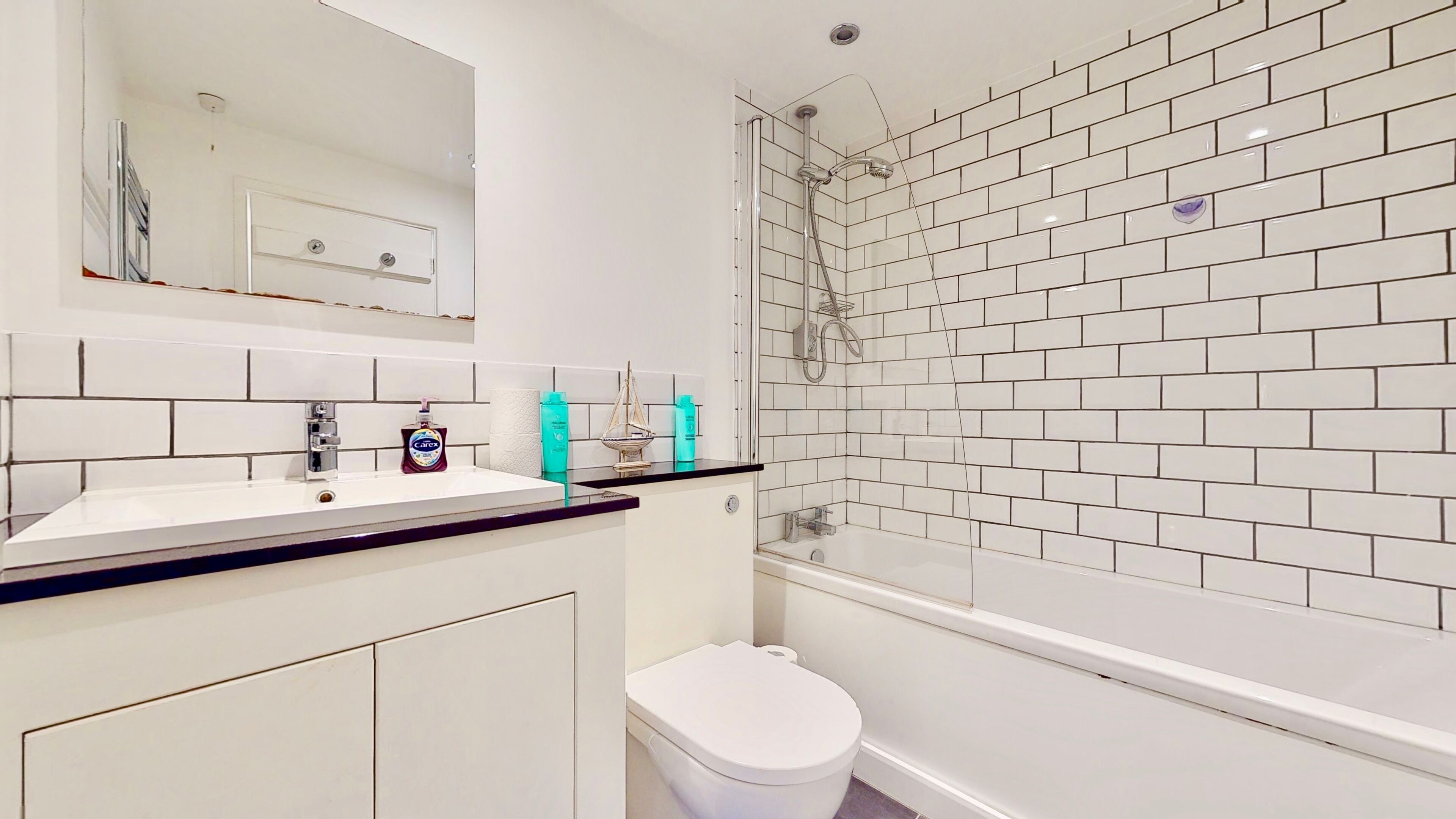 Eco-friendly toiletries, hair dryer, towels, soap