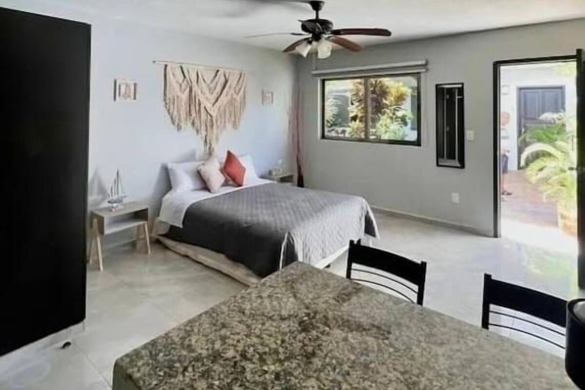 1 bedroom, blackout curtains, soundproofing, iron/ironing board