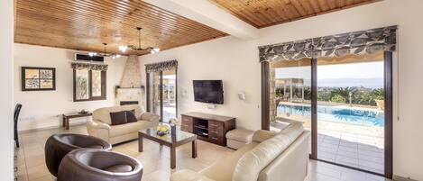 TV, fireplace, video games, DVD player