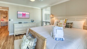 2 bedrooms, desk, iron/ironing board, travel cot