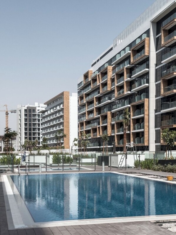 Pool - Newly Furnished Studio | Azizi Riviera 37 (Dubai)