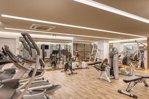 Work out in style with our fully equipped gym featuring treadmills, stationary bikes, and weight machines.