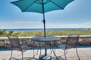 Outdoor dining - 'Beachfront 13' Condo on Old Orchard Beach (Old Orchard Beach)