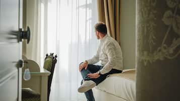 Doppia Comfort, balcone, vista parco | Una scrivania, postazione laptop, Wi-Fi gratuito