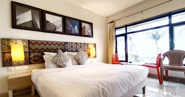 Deluxe-huone, 1 makuuhuone, merinäköala, meren rannalla | Vuodevaatteet