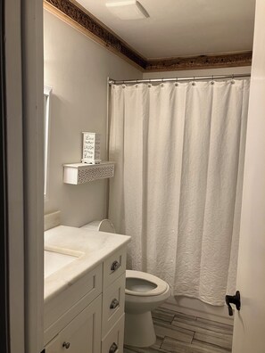 Serviettes fournies, savon, papier de toilette