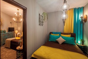 2 bedrooms, in-room safe, iron/ironing board, travel cot