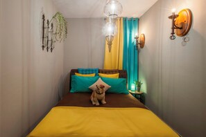 2 bedrooms, in-room safe, iron/ironing board, travel cot