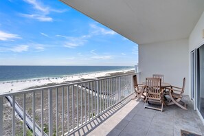 A balcony with a view of the beach and ocean. - ⛱️Tidewater 702 | Gulf Front | Stunning Views⛱️ (Orange Beach)