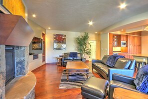 Smart TV, fireplace, video games, table football