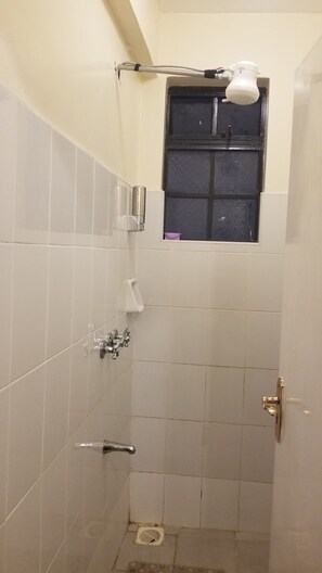 Douche, serviettes fournies, papier toilette