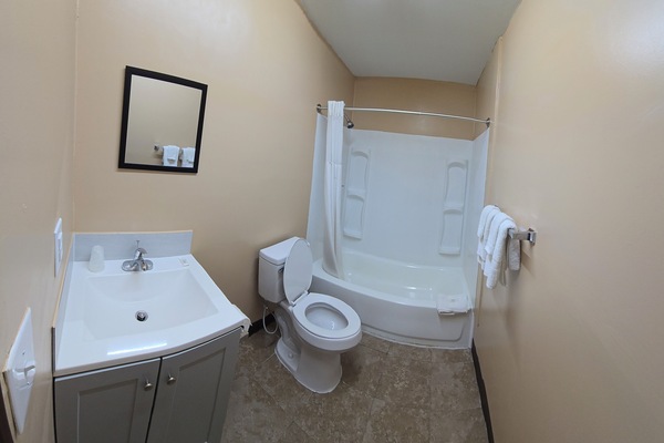 Family Double Room, City View | Bathroom | Combined shower/tub, towels, soap, toilet paper