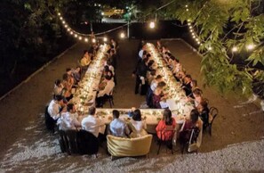 Outdoor banquet area