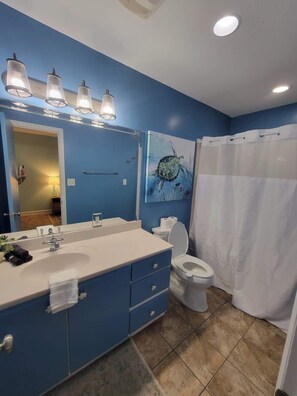 Dusche, Haartrockner, Shampoo