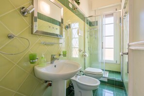 Dusche, Haartrockner, Handtücher