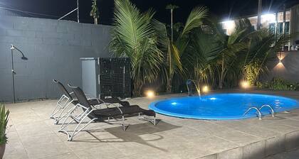 House with pool, air conditioning located in a quiet resort, 60m from the sea