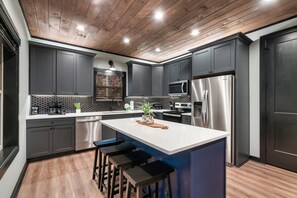 Fridge, microwave, oven, stovetop - Bluff Mountain Retreat: New and Modern w/ Indoor Pool and 3 En Suite Bedrooms (Sevierville)