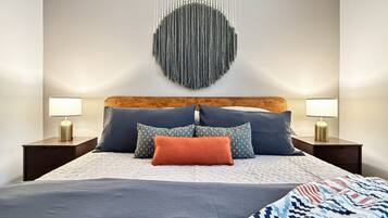 1 bedroom, desk, iron/ironing board, travel cot