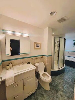 Dusche, Haartrockner, Shampoo