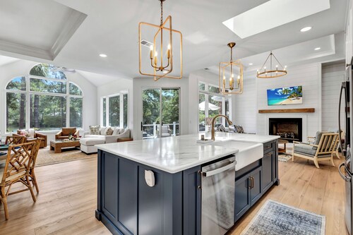 Spacious Coastal Getaway | Private Pool, Lagoon Views with Dock, Balcony, and Yard