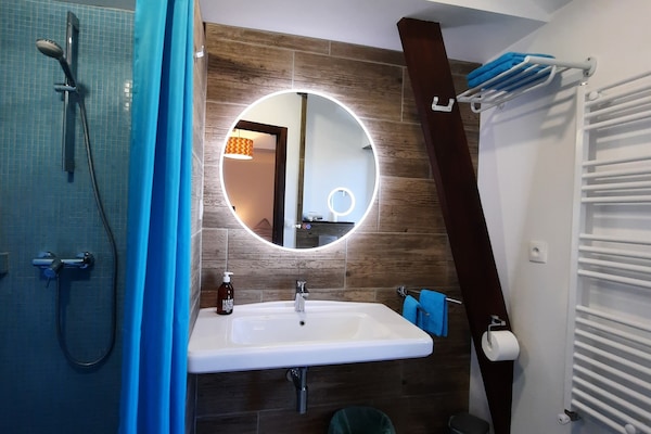 Comfort Double or Twin Room, Private Bathroom | Bathroom | Shower, hair dryer, towels, soap