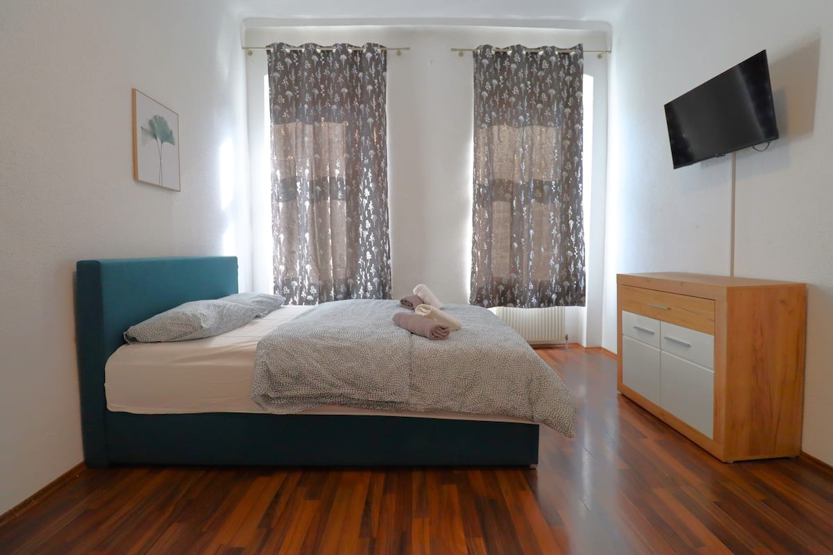 Classic Apartment, Kitchen | 2 bedrooms, desk, laptop workspace, iron/ironing board