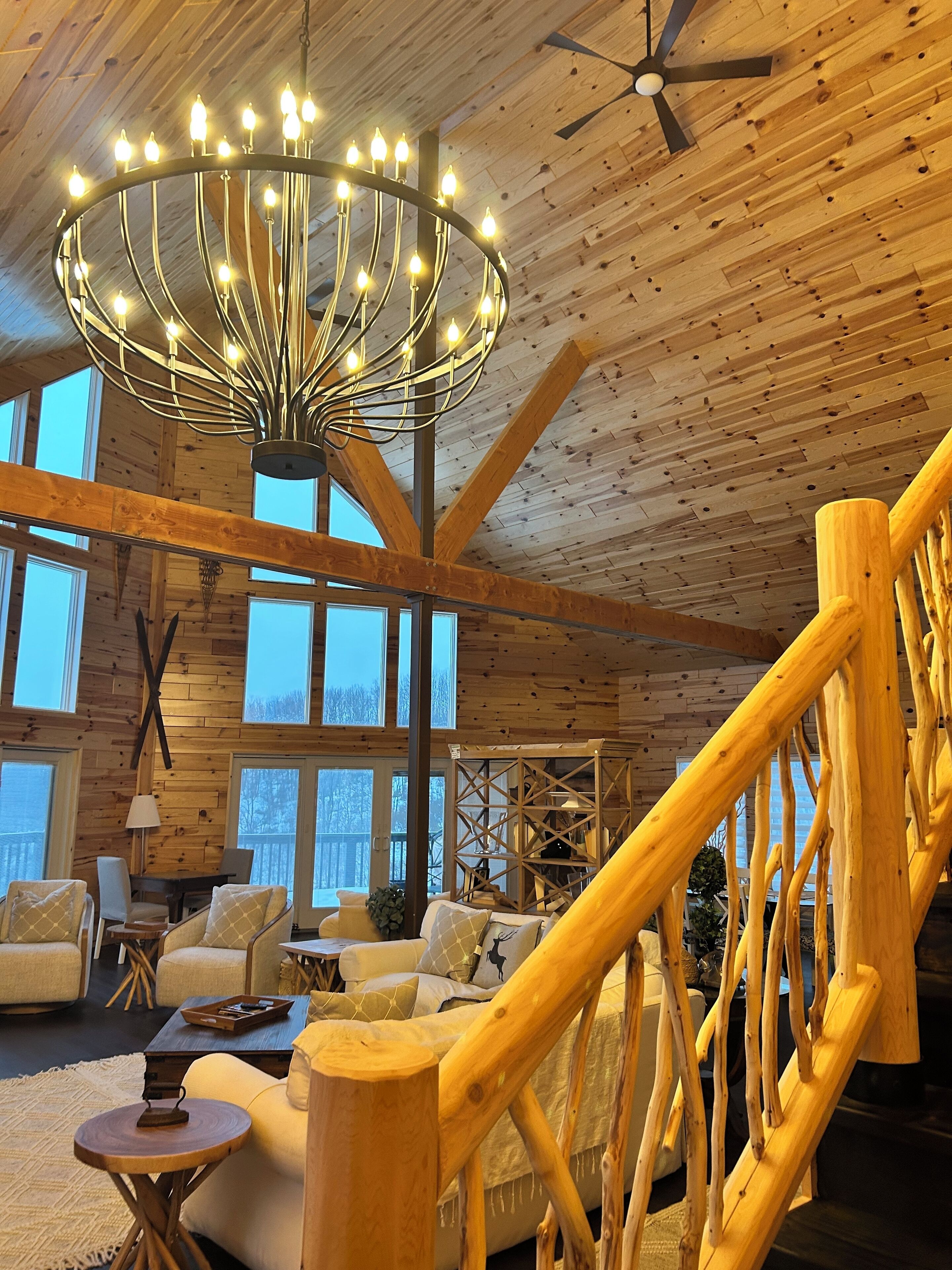 35 high windows , fireplace loft , lg family room