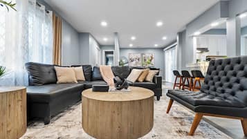 TV, fireplace, offices