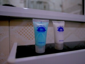 Dutxa, assecador de cabells, tovalloles i sabó 