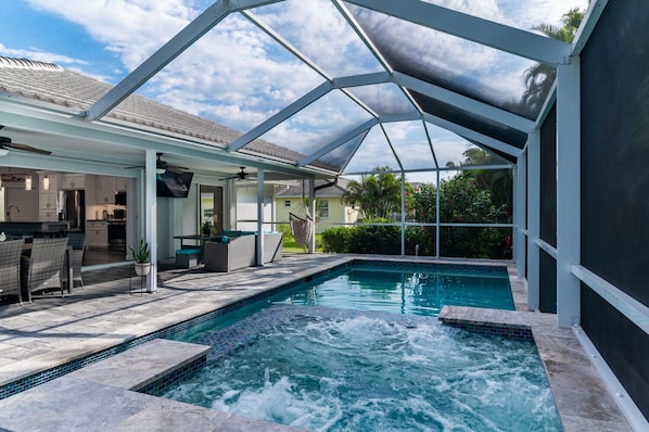 Outdoor pool, a heated pool